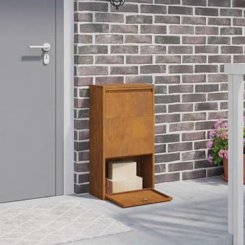 vidaXL Pakket inwerp box met slot Roestig 44 x 22 x 82 cm, Tuin en Terras, Brievenbussen, Verzenden, Nieuw