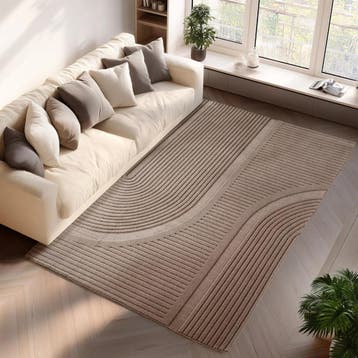 Wasbaar Vloerkleed | Pompei | Grafisch | Beige | 80x250 cm, Verzenden, Nieuw