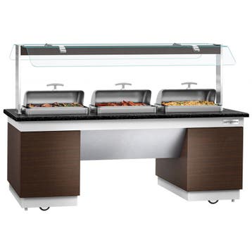 GGM Gastro | Buffet DUBLIN - 2300mm - met 3 chafing dishes &, Verzenden, Nieuw in verpakking