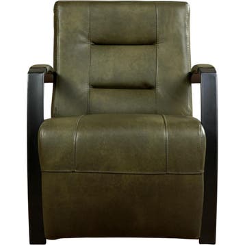 Leren fauteuil Magnificent - Granada Moss (olijf/groen), Nieuw, Ophalen of Verzenden, 50 tot 75 cm, Industrieel, Modern