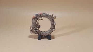 Byzantijns-Egyptisch Geweven vezelarmband met stenen kralen