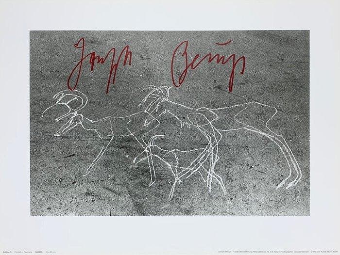 Joseph Beuys - Fussbodenzeichnung Herzogstrasse 79 - Print -, Antiek en Kunst, Kunst | Tekeningen en Foto's