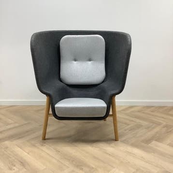 Design De Vorm Pod akoestische fauteuil, grijs - licht grijs, Ophalen of Verzenden, Gebruikt, Stof, Eén