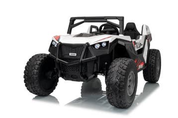 Kinderauto, 24V Beach buggy Wit, High speed 15km/h, 2 pers, Ophalen of Verzenden, Nieuw