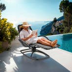 Ligstoel Toulon, ergonomisch, schommelfunctie - grijs, Set v, Tuin en Terras, Verzenden, Nieuw