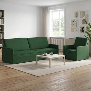 vidaXL Bankstel 2 pcs Jungle Groen Katoen Stof, Verzenden, Nieuw, Metaal, Minder dan 150 cm