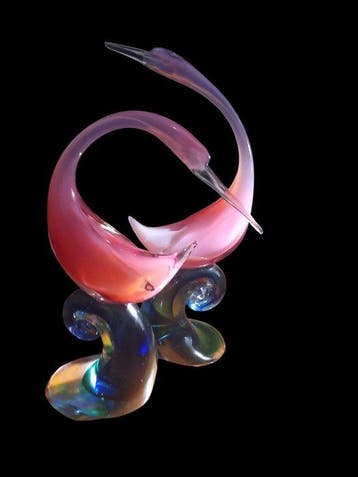Murano - sculptuur, Paire de sculpture en verre dart