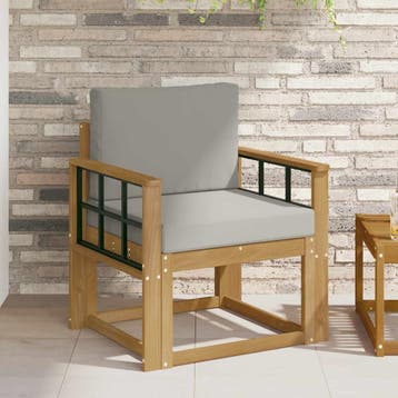 vidaXL 2 Stuk Buiten bankenset Polyester Wit en Lichtgrijs, Verzenden, Nieuw, 2 zitplaatsen