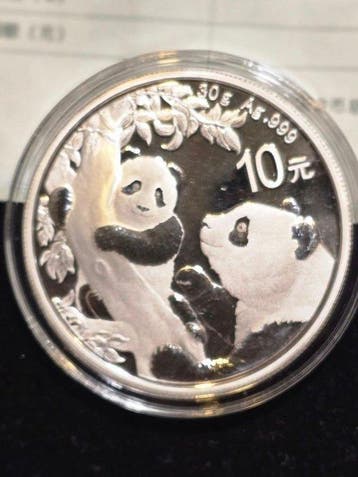 China. 10 Yuan 2021 Panda 30 gr. (Zonder minimumprijs)