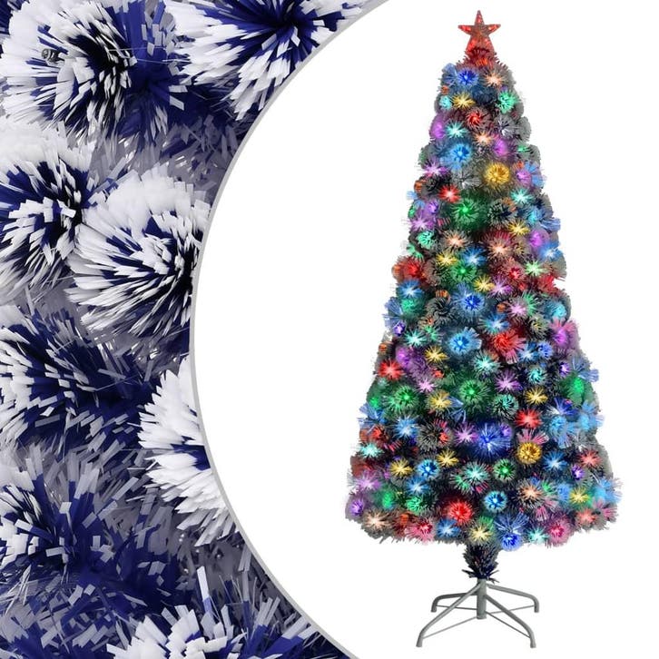 vidaXL Kunstkerstboom met verlichting 150 cm glasvezel wit, Diversen, Kerst, Nieuw, Verzenden
