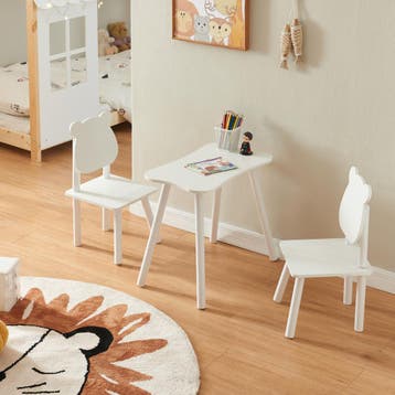 Kindertafel met 2 kinderstoelen Panjang wit [en.casa], Verzenden, Nieuw