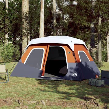 vidaXL Tent met LED 6-persoons snelontgrendeling lichtgrijs, Verzenden, Nieuw, Tot en met 2