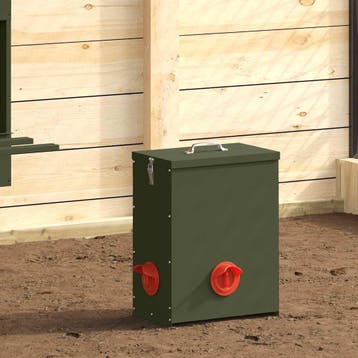 vidaXL Kip voerbak Olijfgroen 32,5 x 20,5 x 43 cm 25 kg, Verzenden, Nieuw