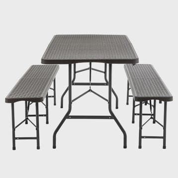 Opvouwbare Picknicktafel Set met 2 Banken - 180cm HDPE, UV-b, Verzenden, Nieuw