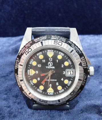 YEMA - Worldtime - Diver - 70s - Zonder minimumprijs - Heren, Sieraden, Tassen en Uiterlijk, Horloges | Heren, Nieuw