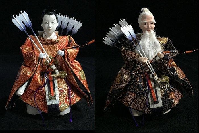 Pair of Vintage Japanese Hina Dolls - Zuishin Right and Left, Antiek en Kunst, Antiek | Overige Antiek