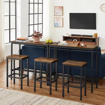 Industriële Bartafelset met 2 Krukken – Hout &amp; Staal, Huis en Inrichting, Verzenden, Nieuw