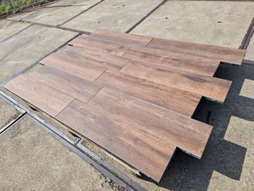 Veiling - 30,24 M2 Keramische Tegel Houtlook 30x120x4 Cm, Tuin en Terras, Tegels en Klinkers, Nieuw