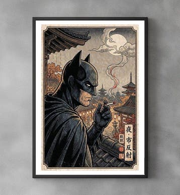 Batman - Evening Reflection – Batman - Pop Art - Signed and, Nieuw