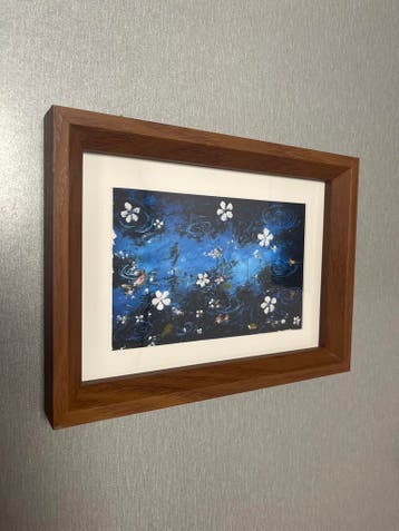 Schilderij Water Leven Blauw 10x15 cm, Verzamelen, Ophalen of Verzenden, Nieuw