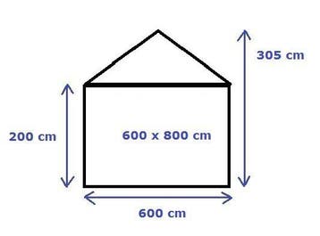Opslagtent Premium PVC 6x8 mtr in Beige (Opslagtenten), Tuin en Terras, Partytenten, Verzenden, Nieuw