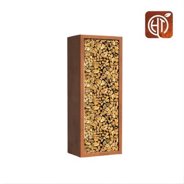 Cortenstaal houtopslag 80x40x180cm - zonder poten