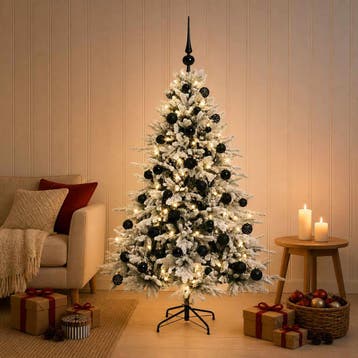 vidaXL Kunstkerstboom met kerstbal 150 cm 150 LEDs Warmwit, Verzenden, Nieuw