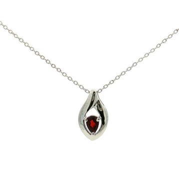 Zonder minimumprijs - Hanger Zilver - 0.45ct. tw. Granaat -