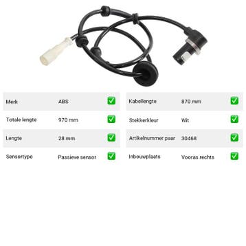 ABS-sensor Vooras rechts MG ZS 180 (2001-2005), Verzenden, Nieuw, MG