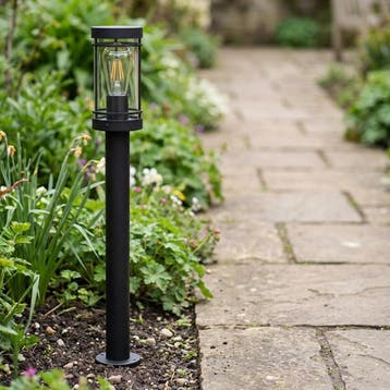 LED Tuinpaal - sokkel - Staande buitenlamp | 80cm | Zwart, Tuin en Terras, Ophalen of Verzenden, Nieuw, Netvoeding, Staande lamp