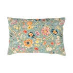 kussen geborduurd wilde bloemen paarse ridderspoor 40x60cm, Verzenden, Nieuw