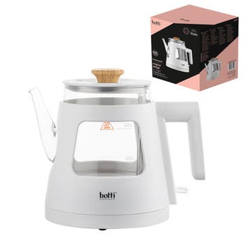 Botti Vivien glazen waterkoker – 0,9 L – 1000 W – Wit –, Ophalen of Verzenden, Nieuw