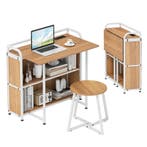 LIVSK Inklapbare Bureau- en Bankset - Met Stopcontacten en O, Verzenden, Nieuw