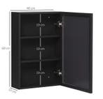 Badkamerspiegelkast 3-Lagen – Wandkast met Spiegel Zwart, Verzenden, Nieuw