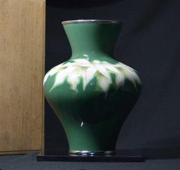 Vaas - Koper, Emaille - Japan - Vintage Cloisonne Shippo, Antiek en Kunst