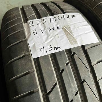 2 x Hankook Ventus S1 Evo 225-50-17 Zomerbanden 7,5mm, Gebruikt, 17 inch, Ophalen of Verzenden, Band(en)