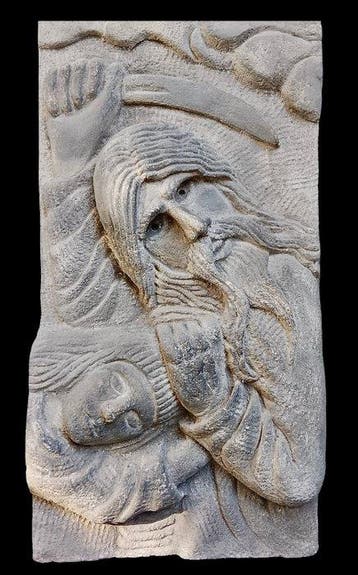 Snijwerk, Abraham Sacrificing His Son Isaac On Mount Moriah