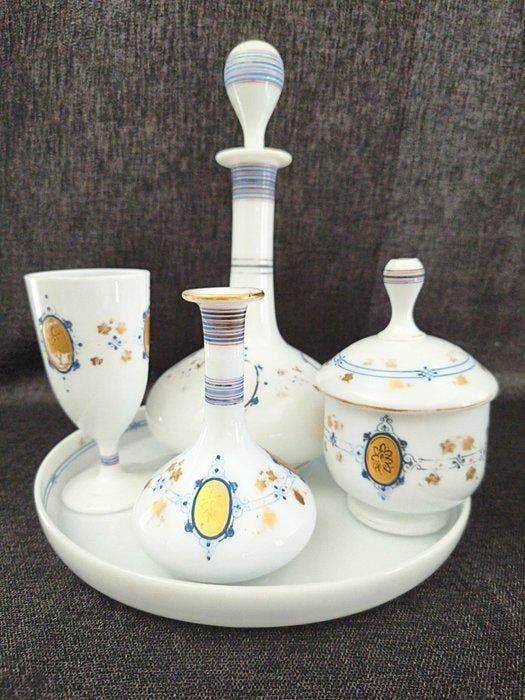 Drinkset (5) - verre opaline, Antiek en Kunst, Antiek | Glas en Kristal