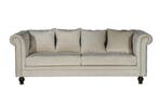 3-Zitsbank - Greta - Beige -  Fluweel - Jörn, Huis en Inrichting, Banken | Bankstellen, Verzenden, Nieuw