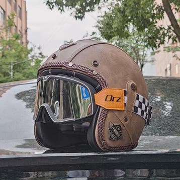 Retro Open 3/4 Motorhelm PU Leer - Stijlvol & Veilig met DOT, Verzenden, Nieuw