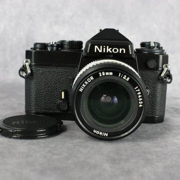 Nikon FE black + Nikkor 3.5/28mm | Single lens reflex camera, Nieuw
