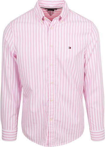 Tommy Hilfiger Poplin Overhemd Streep Roze maat S Heren, Kleding | Heren, Overhemden, Verzenden, Nieuw, Roze, Tommy Hilfiger