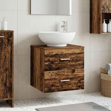 vidaXL Wandgemonteerde wastafelmeubel Oud hout 49,5 x 44,5 x, Verzenden, Nieuw