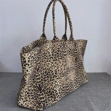 Unisex Canvas Shopper met Luipaardprint en Borduring - Stijl, Verzenden, Nieuw
