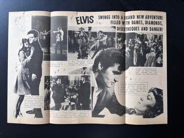 Elvis originele promotiefolder Double Trouble (1967), Ophalen of Verzenden, Gebruikt, Foto of Kaart