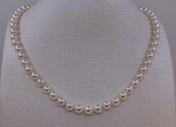 Zonder minimumprijs - Halsketting 6,5×7 mm Akoya parels, Sieraden, Tassen en Uiterlijk, Kettingen, Nieuw