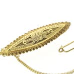 Gouden broche met Zeeuwse knopen, Ophalen of Verzenden, Gebruikt, Overige kleuren, Goud