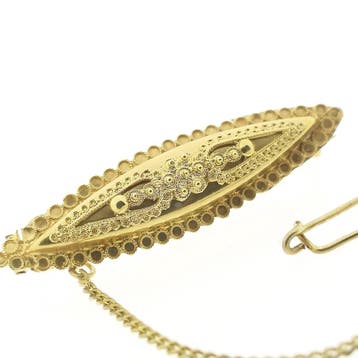 Gouden broche met Zeeuwse knopen, Ophalen of Verzenden, Gebruikt, Goud, Goud