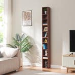 CD rek Tynset met 10 open vakken 187x20x17 cm walnootkleurig, Verzenden, Nieuw