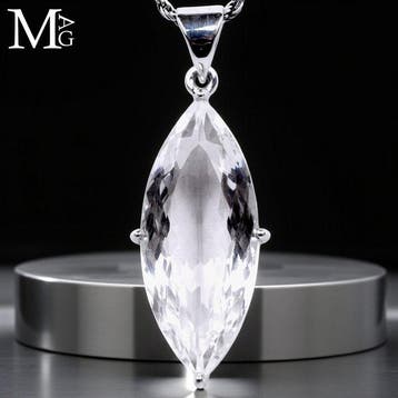 Hanger van sterling zilver met marquise-vormige heldere